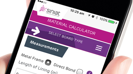 Siniat product and materials calculator